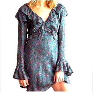 FREE People Sweetest Thing Mini Flared Cuff  Satin Dress